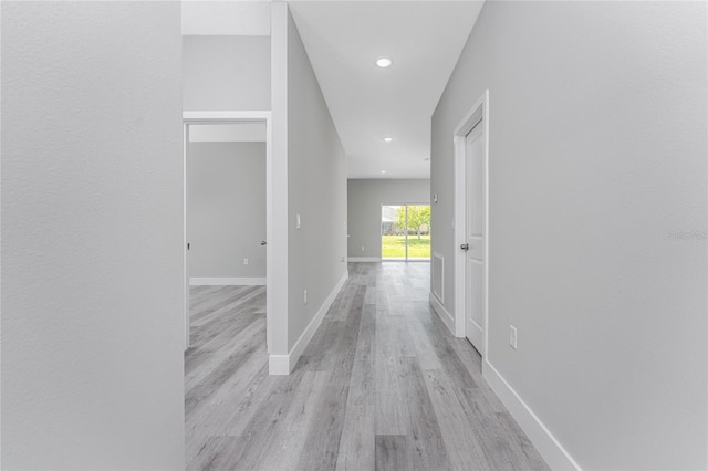 hall featuring light hardwood / wood-style floors