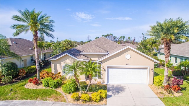 view of front of home with a garage