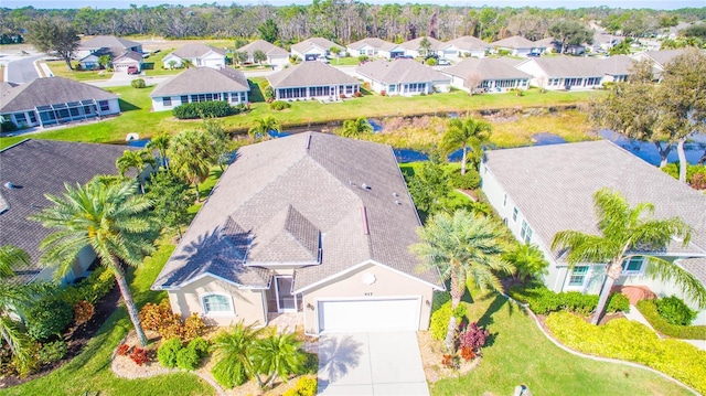 aerial view with a residential view