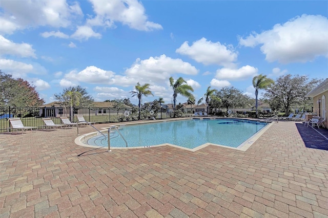 view of pool featuring a patio area