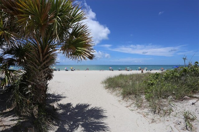 property view of water with a beach view