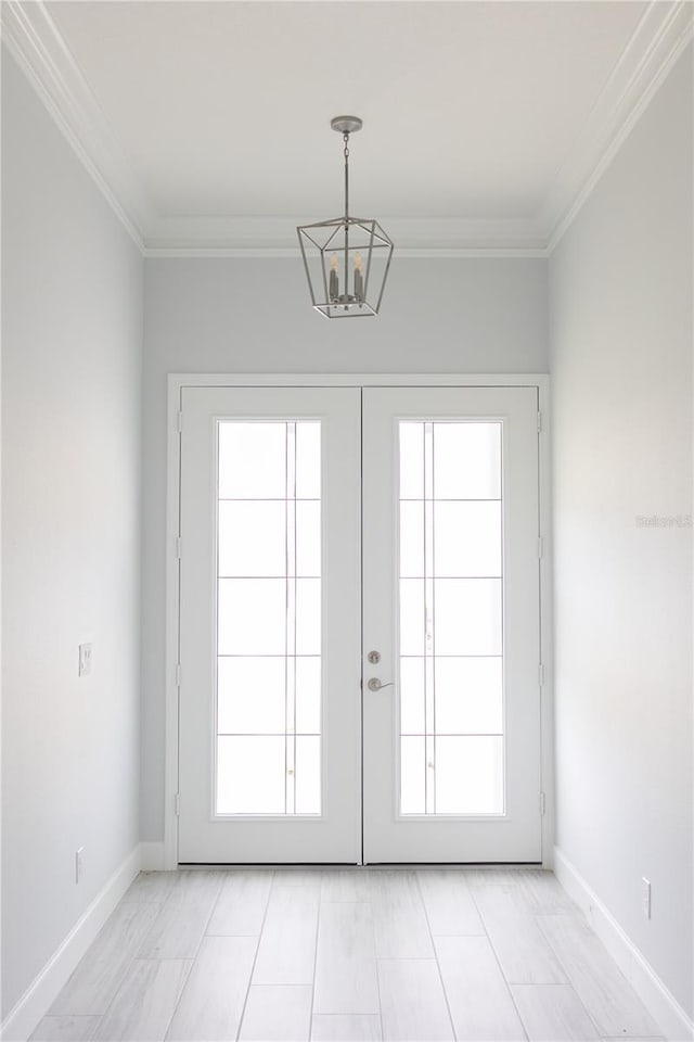 doorway to outside with a wealth of natural light and french doors