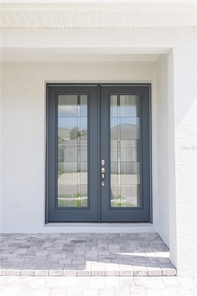 entrance to property with french doors