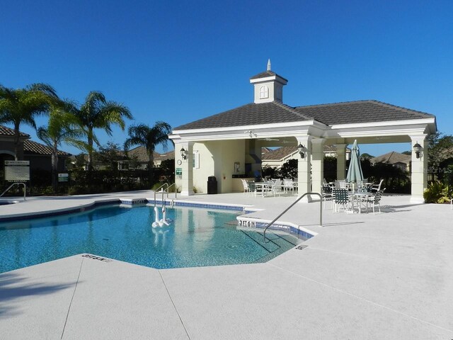 view of pool featuring a patio area