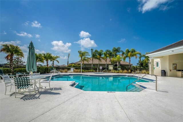 view of pool with a patio area