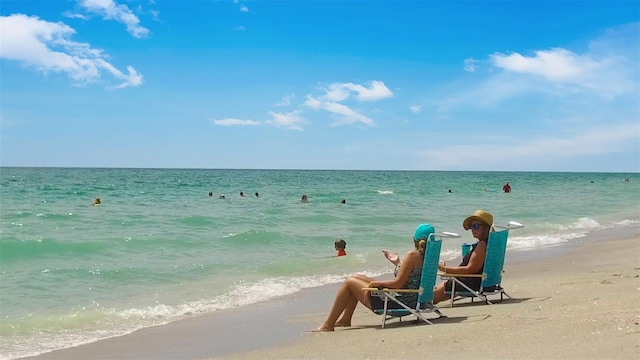 water view featuring a beach view