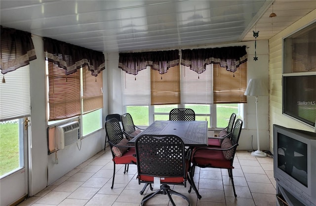 sunroom / solarium featuring a wealth of natural light and cooling unit