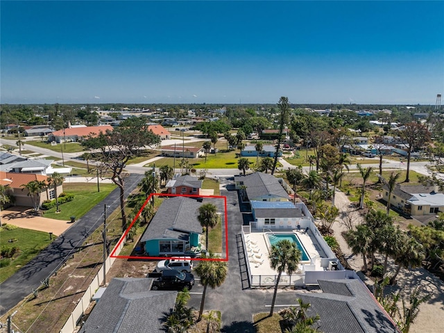 aerial view with a residential view