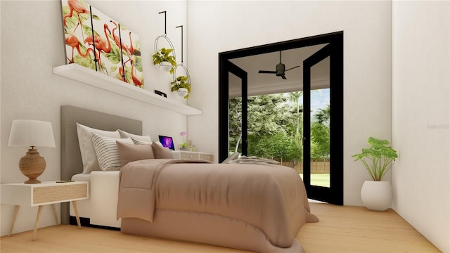 bedroom featuring light hardwood / wood-style floors