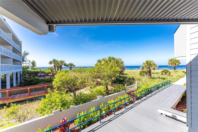 balcony with a water view