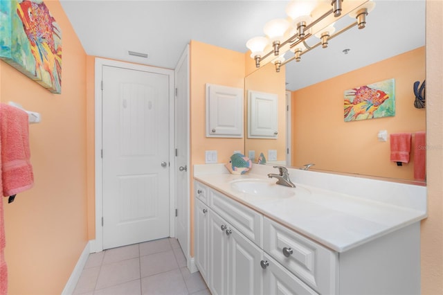 bathroom featuring vanity and tile patterned floors