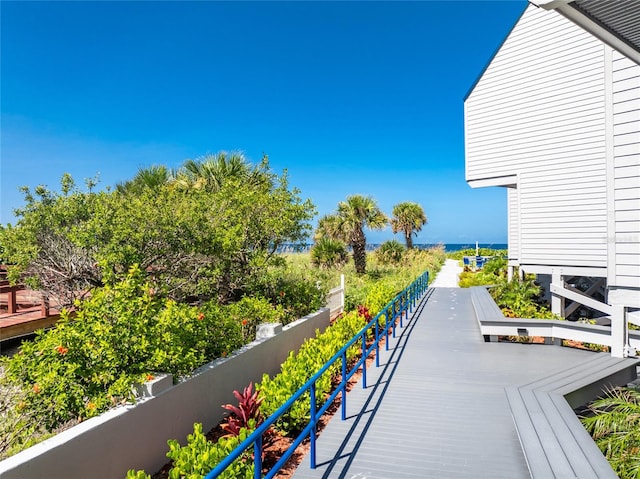 balcony with a water view