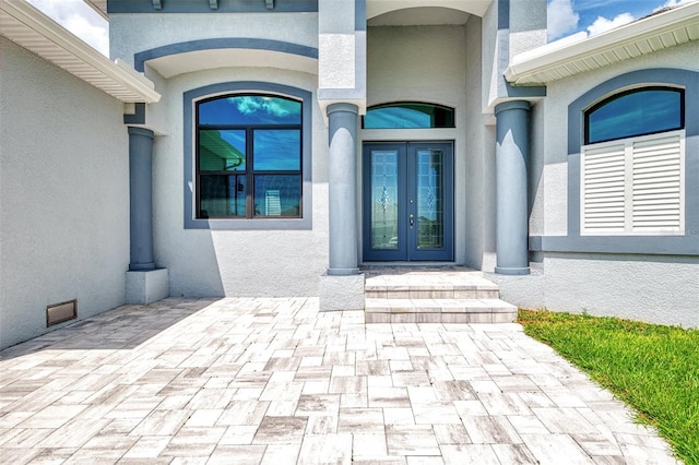 entrance to property with french doors