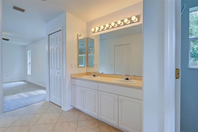 bathroom featuring vanity and tile patterned floors