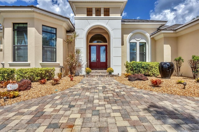 entrance to property with french doors