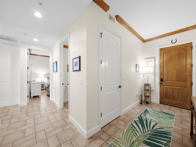 entrance foyer with crown molding