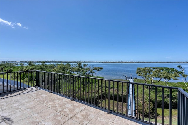 balcony with a water view