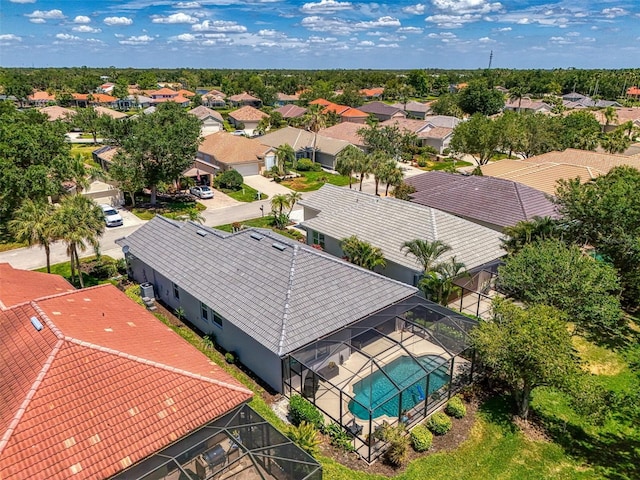 drone / aerial view with a residential view