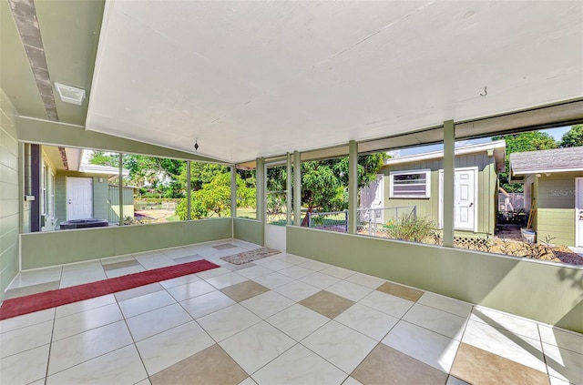 view of unfurnished sunroom