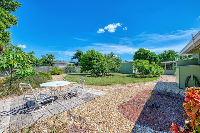 view of yard with a patio area