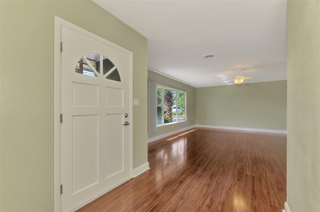 entrance foyer featuring wood-type flooring