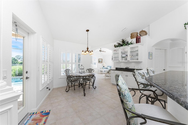 dining room featuring an inviting chandelier