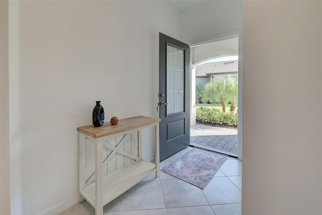 view of tiled foyer entrance