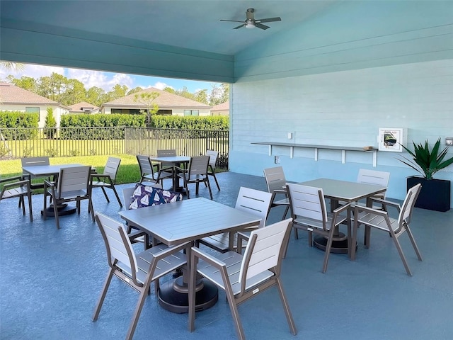 view of patio / terrace with ceiling fan