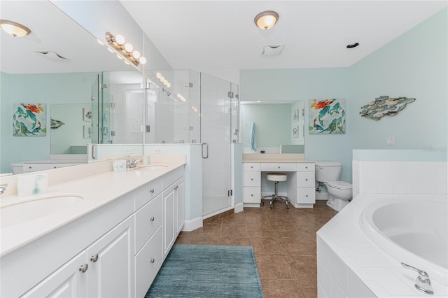 11100 Hacienda Del Mar Blvd Unit 202, Placida, FL 33946 - bathroom with tile patterned floors, a sink, a stall shower, a garden tub, and double vanity