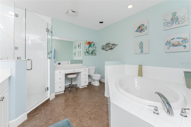 11100 Hacienda Del Mar Blvd Unit 202, Placida, FL 33946 - full bath featuring vanity, toilet, baseboards, a stall shower, and a bath