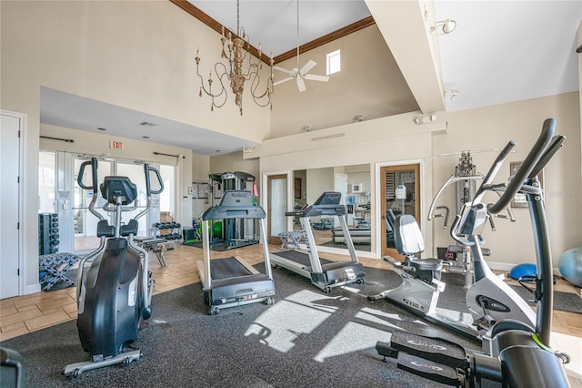 11100 Hacienda Del Mar Blvd Unit 202, Placida, FL 33946 - workout area with a ceiling fan