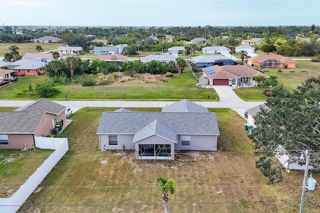 aerial view with a residential view