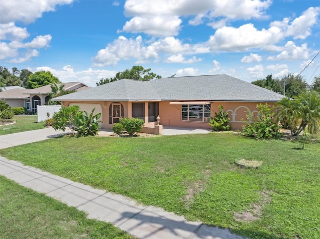 ranch-style house with a front yard