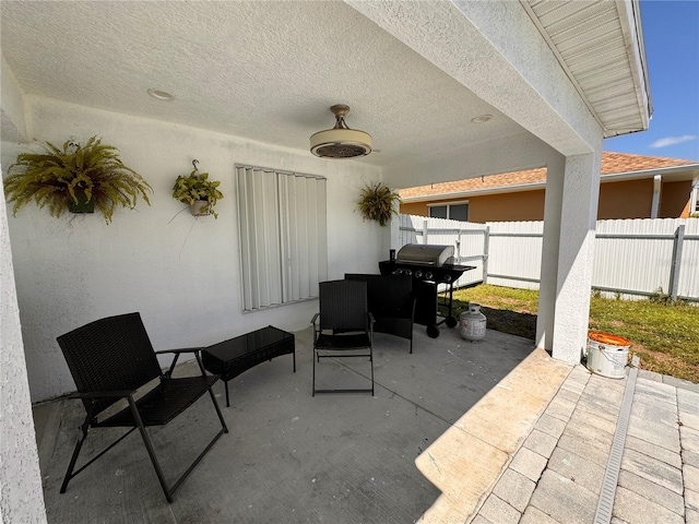 view of patio / terrace with a grill