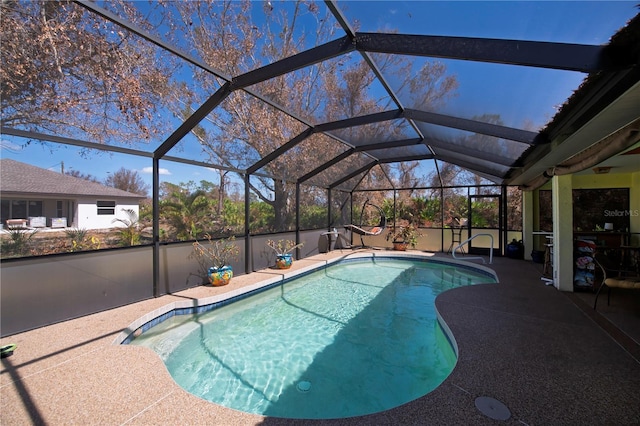 pool with a patio area