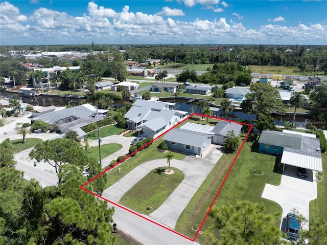 aerial view featuring a residential view