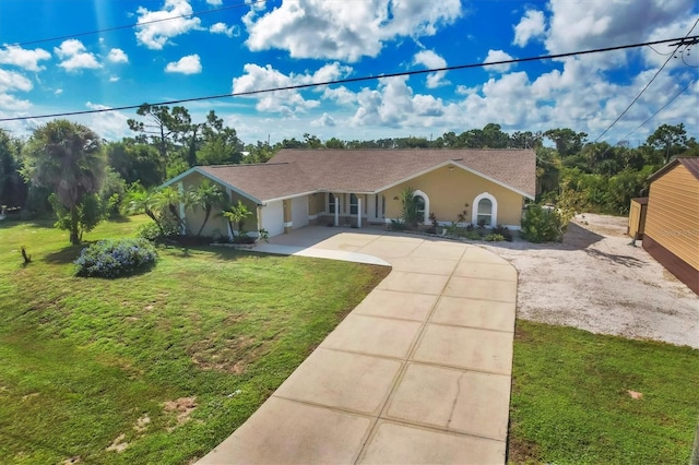 view of front of home with a front yard