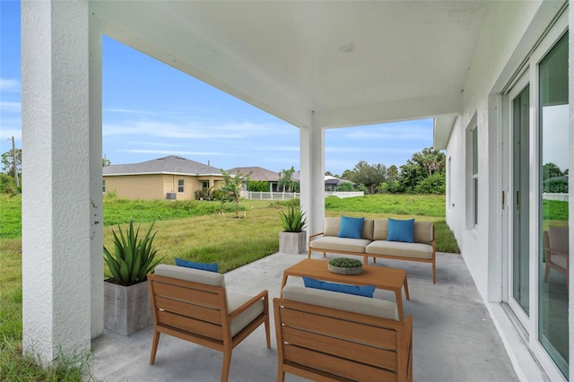 view of patio with an outdoor hangout area