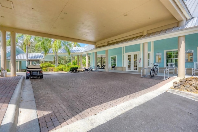 view of patio / terrace featuring french doors