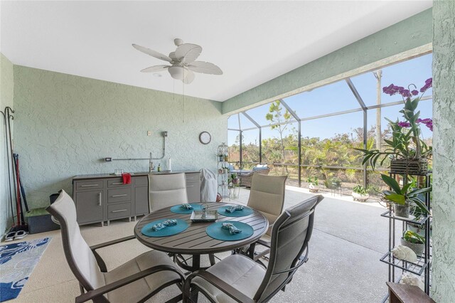 552 Box Elder Ct, Englewood, FL 34223 - sunroom featuring ceiling fan