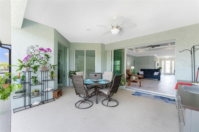 552 Box Elder Ct, Englewood, FL 34223 - view of patio / terrace featuring outdoor dining space and a ceiling fan