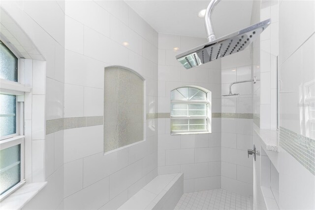 14344 Amestoy Ave, Port Charlotte, FL 33981 - bathroom featuring a tile shower and tile walls
