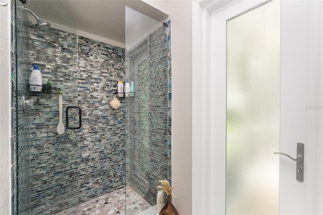 bathroom featuring walk in shower