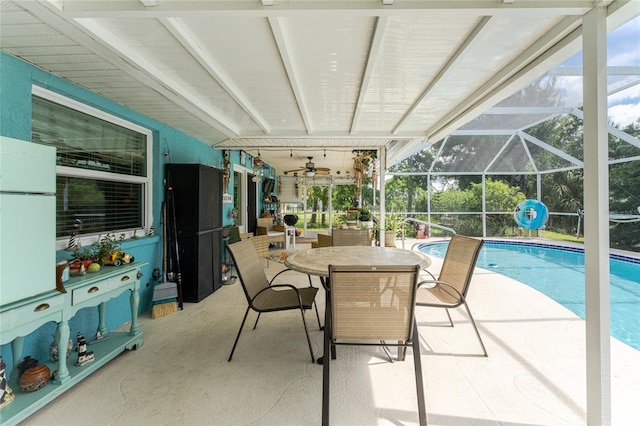 13511 Foresman Blvd, Port Charlotte, FL 33981 - pool featuring a patio and glass enclosure