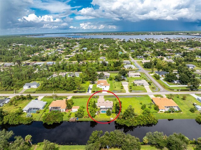 13511 Foresman Blvd, Port Charlotte, FL 33981 - bird's eye view with a water view and a residential view