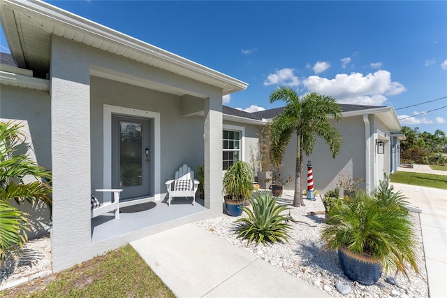 entrance to property with a garage