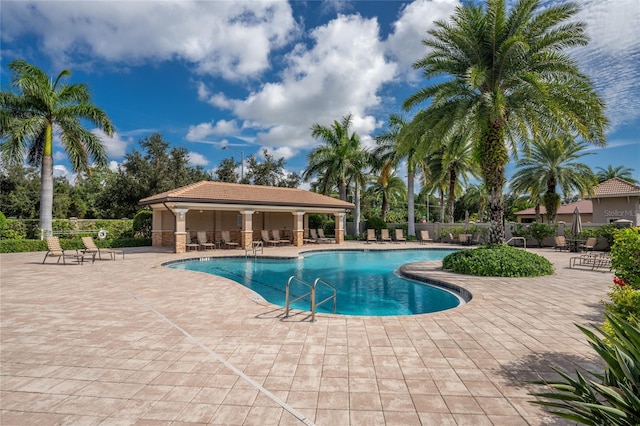 view of pool with a patio area