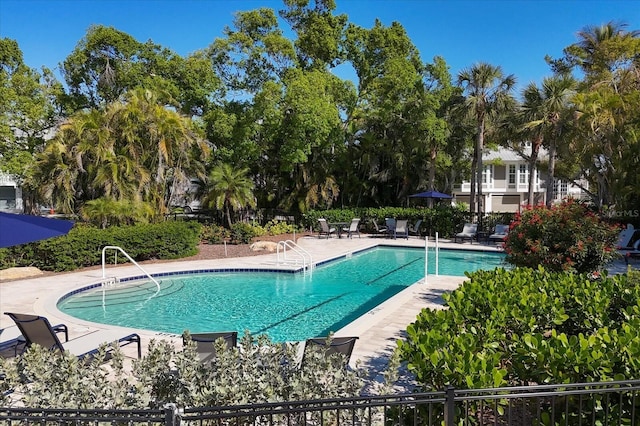 view of pool featuring a patio area