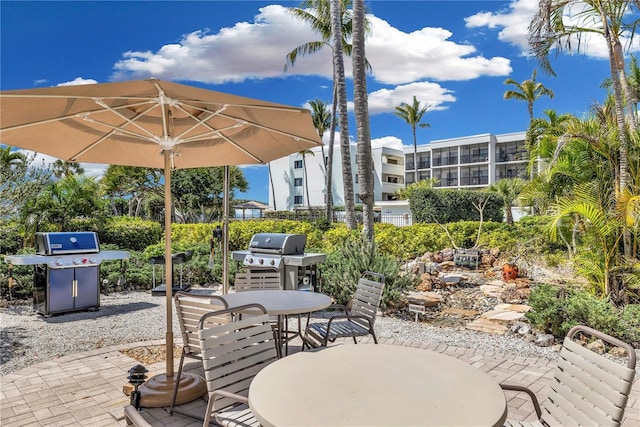 view of patio / terrace with a grill