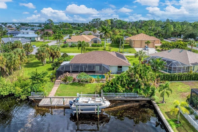 exterior space featuring a water view